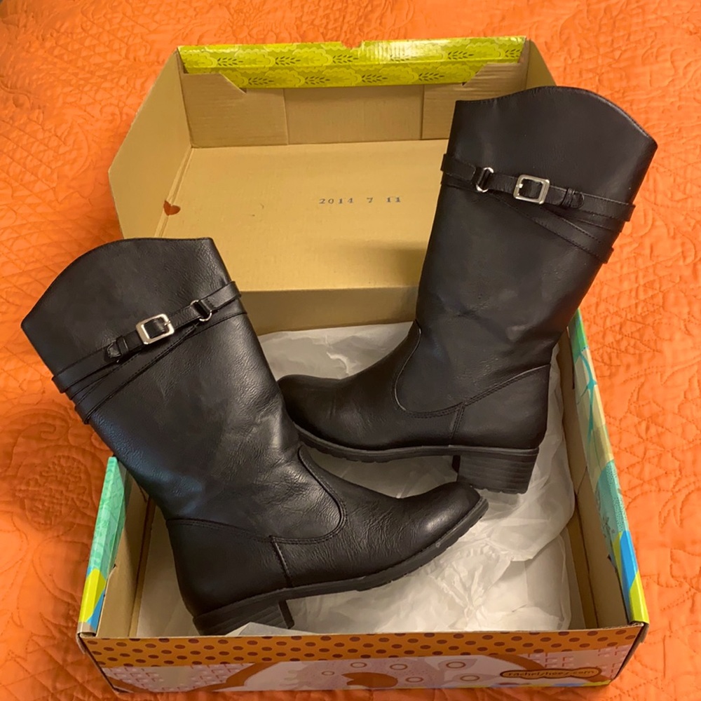 Rachel Shoes girls Black boots youth size one